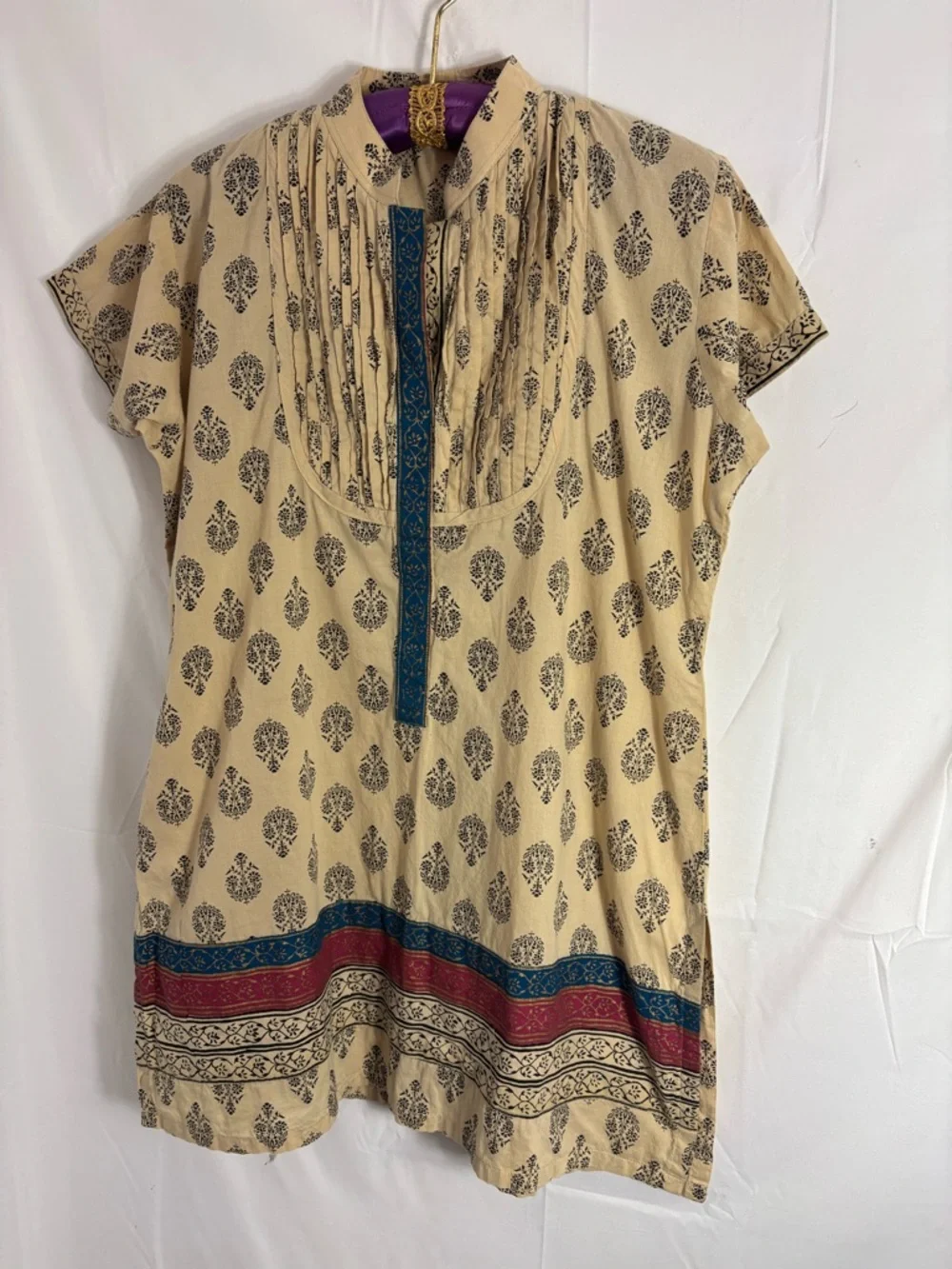 Tan Short Sleeve Women’s Boho Tunic Hippie Blouse Size XXL - Picture 2 of 14